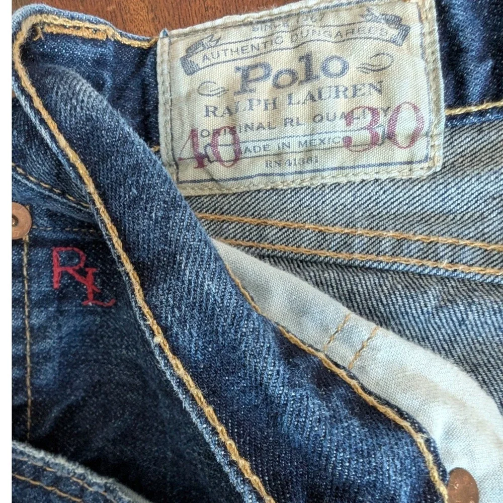 VTG Y2K Polo Ralph Lauren Straight‎ Leg Jeans Mens 40x30 90s Dad Jeans Americana